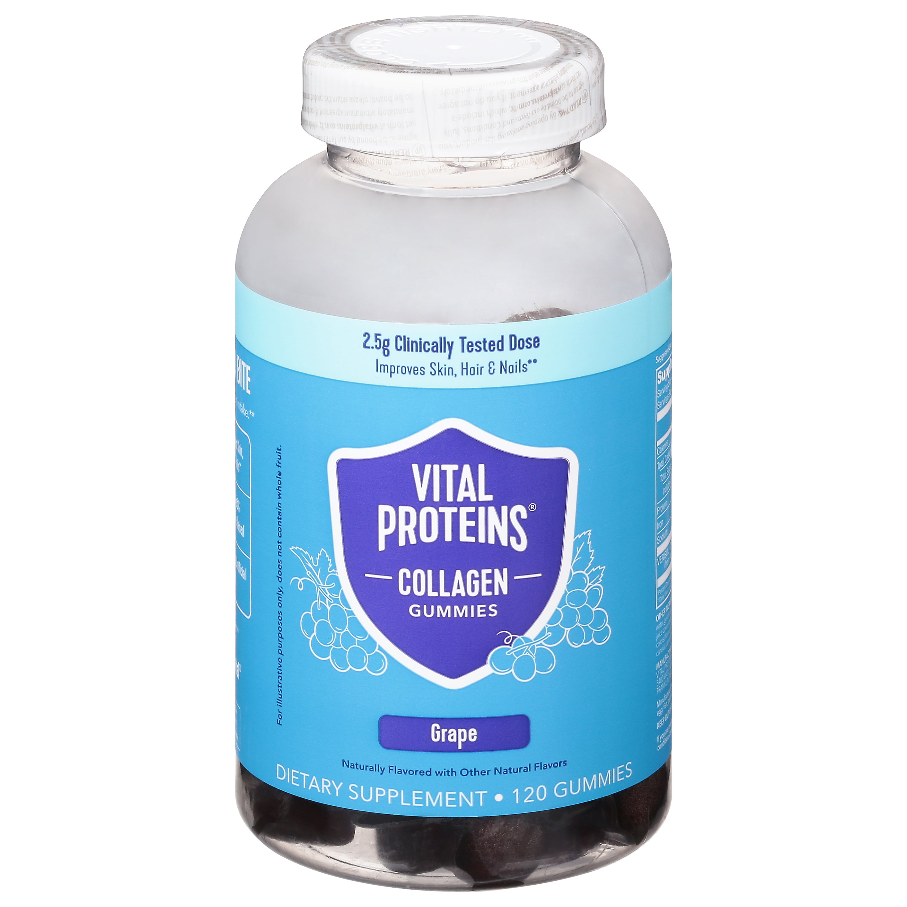 Vital Proteins Grape Collagen Gummies 120 ea Bottle - Case of 1