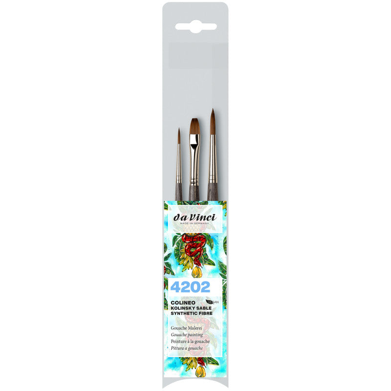 COLINEO Synthetic Red Sable, Gouache, 3 Brush Set