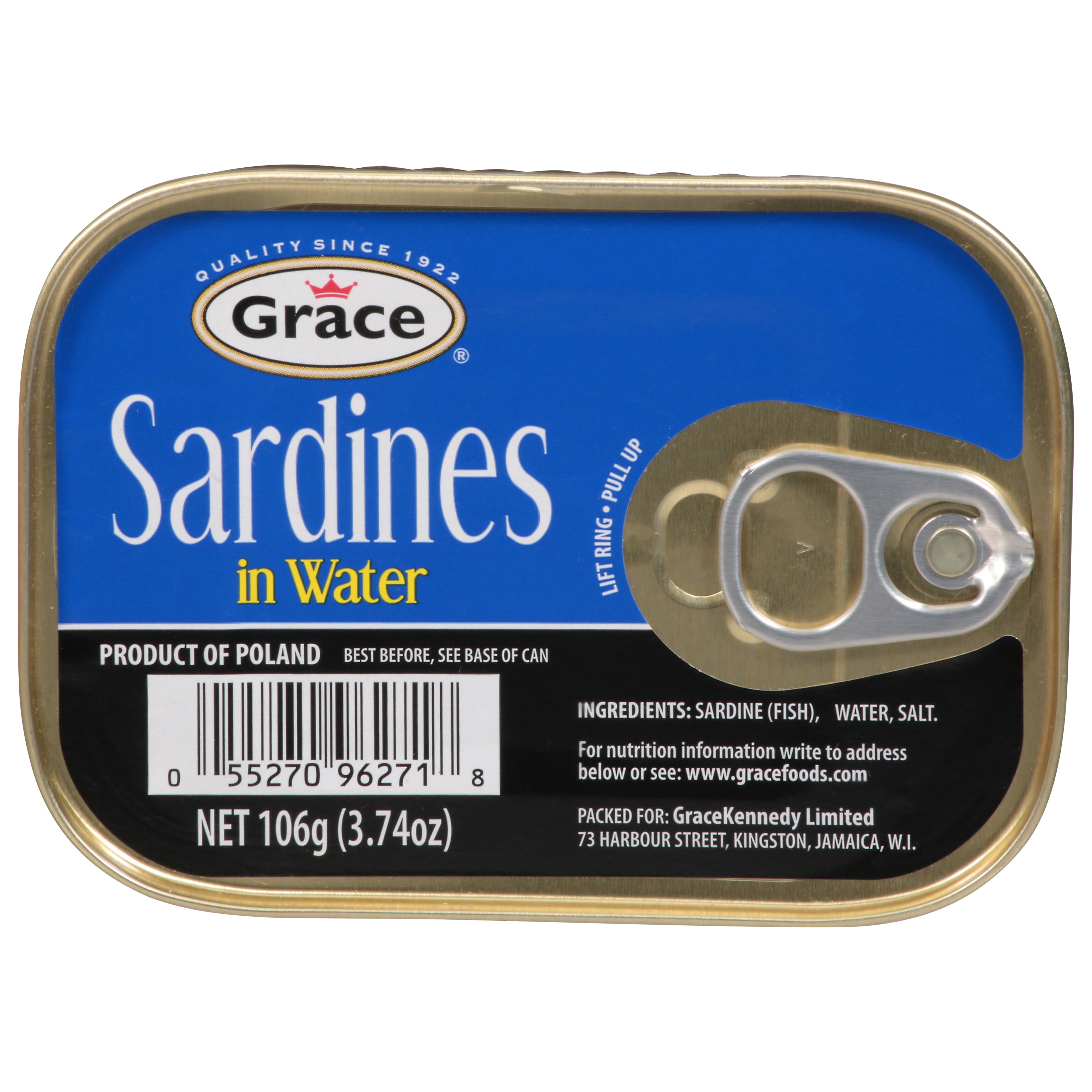 Grace Sardines in Water 3.74 oz - Case of 50