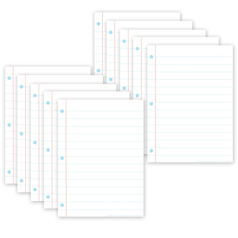 ASHLEY PRODUCTIONS - Smart Poly® PosterMat Pals™ Space Savers, 13" x 9-1/2", White Notebook Paper, Pack of 10