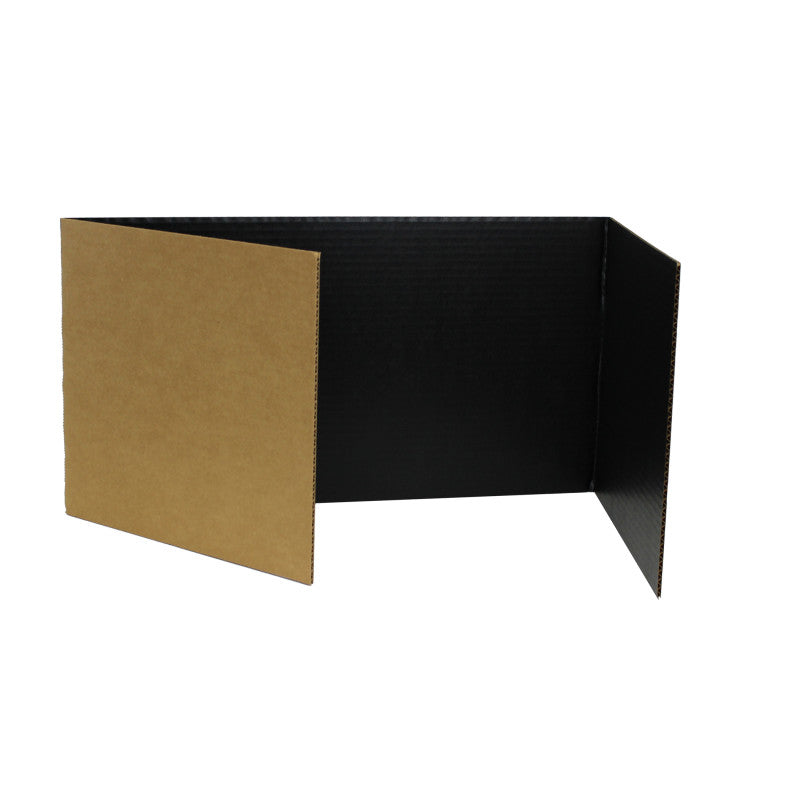 FLIPSIDE PRODUCTS - Corrugated Study Carrels, Black, 12" x 48", Pack of 24