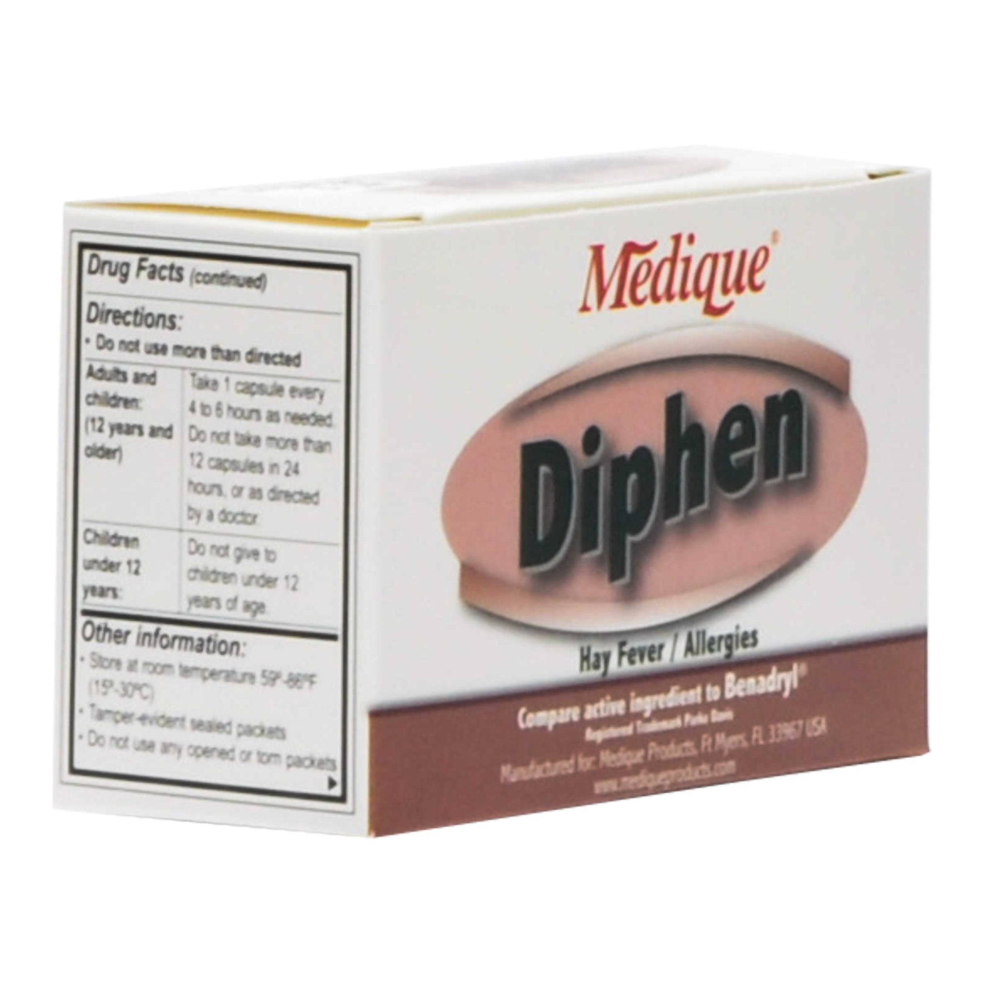 Medique Products - Allergy Relief Diphen 25 mg Strength Caplet 24 per Box [1/BX]