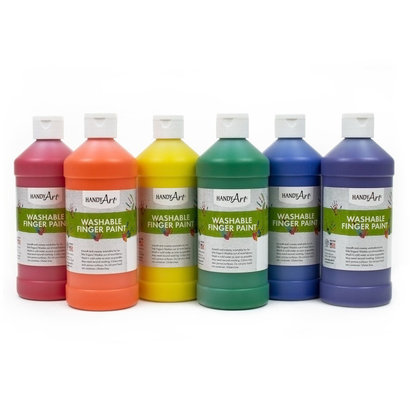 HANDY ART - Washable Finger Paint - Pint Primary Set of 6