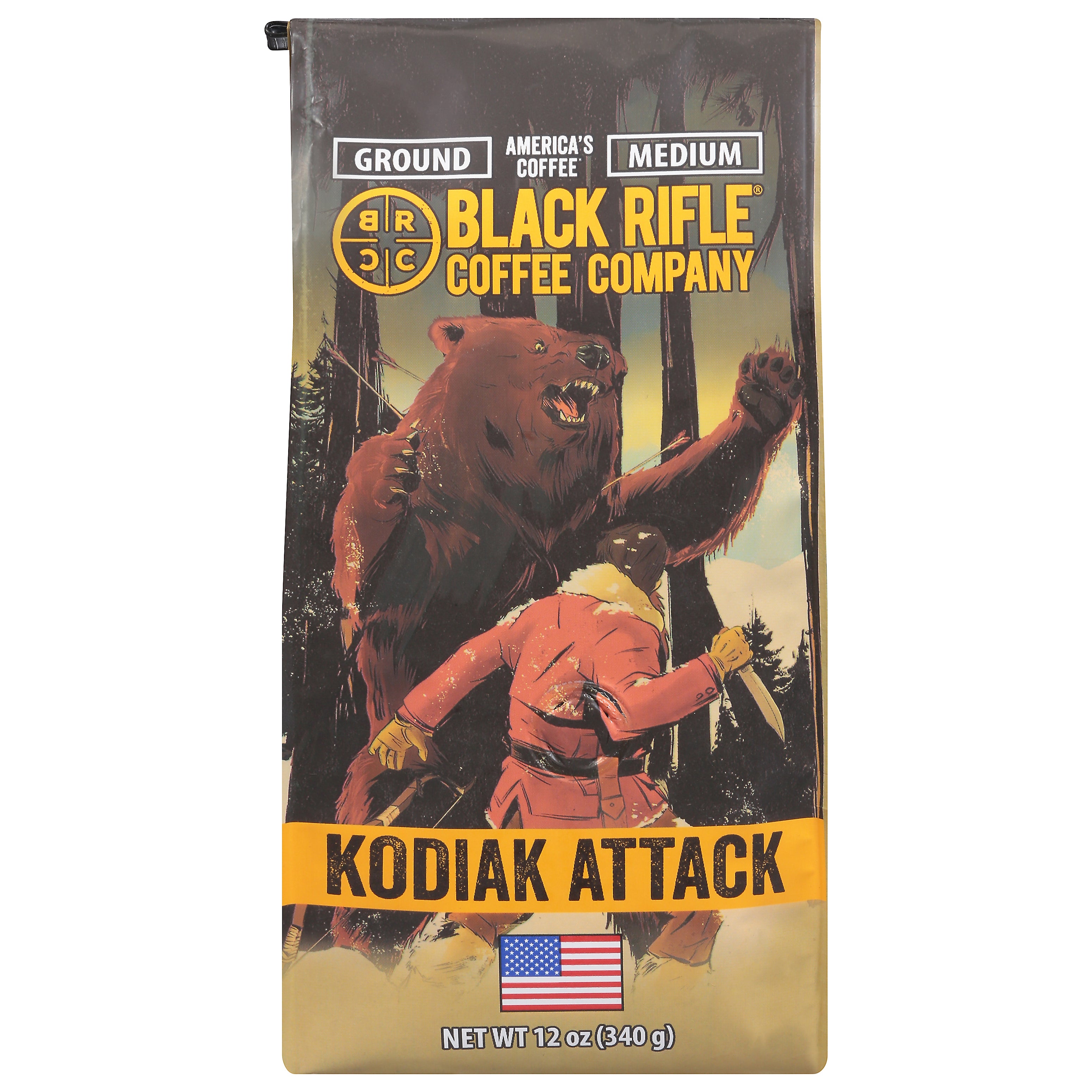 Black Rifle Coffee Company America's Coffee Medium Kodiak Attack Ground Coffee 12 oz - Case of 6