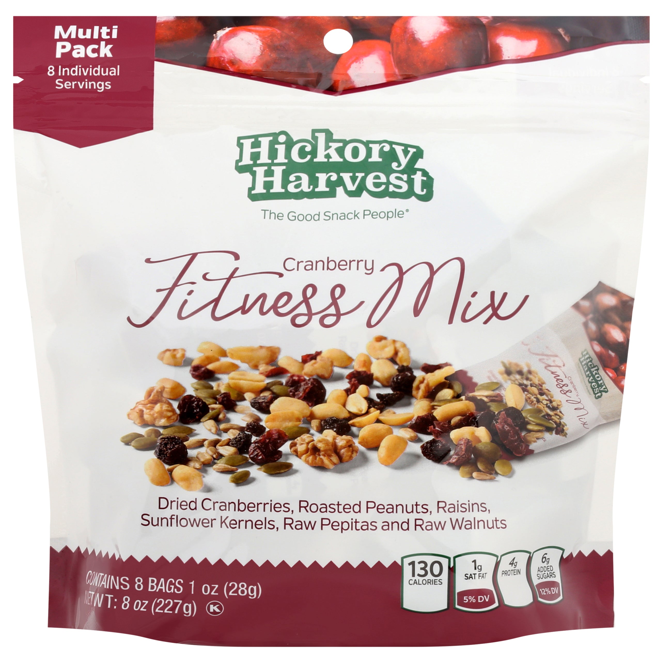 Hickory Harvest Cranberry Fitness Mix Multi Pack 8 - 1 oz Bags - Case of 6