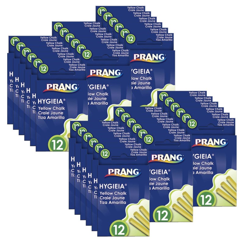 PRANG - Hygieia® Dustless Board Chalk, Yellow, 12 Per Pack, 36 Packs