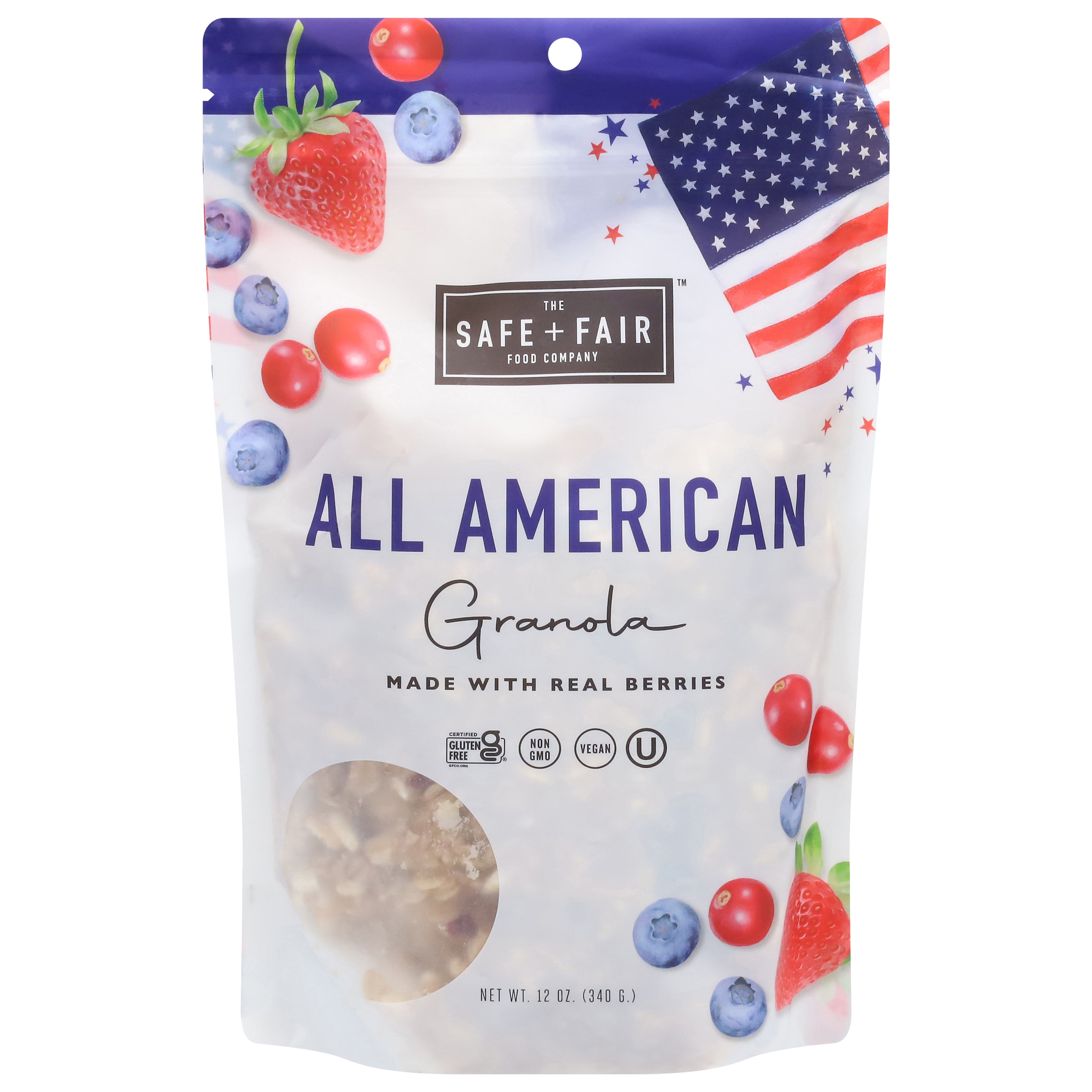 The Safe + Fair Food Company All American Granola 12 oz - Case of 6