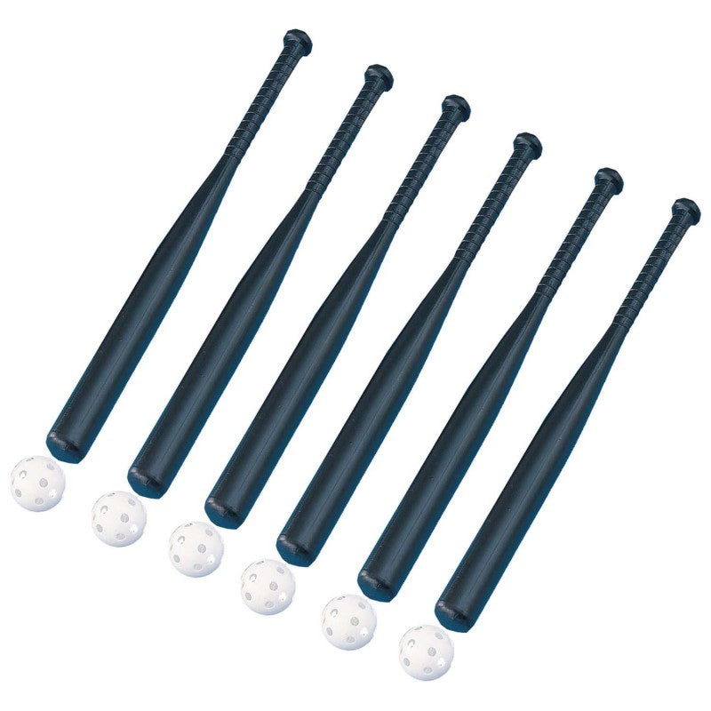 CHAMPION SPORTS - Plastic 31-Inch Baseball Bat & Ball Combo Set, 6 Sets