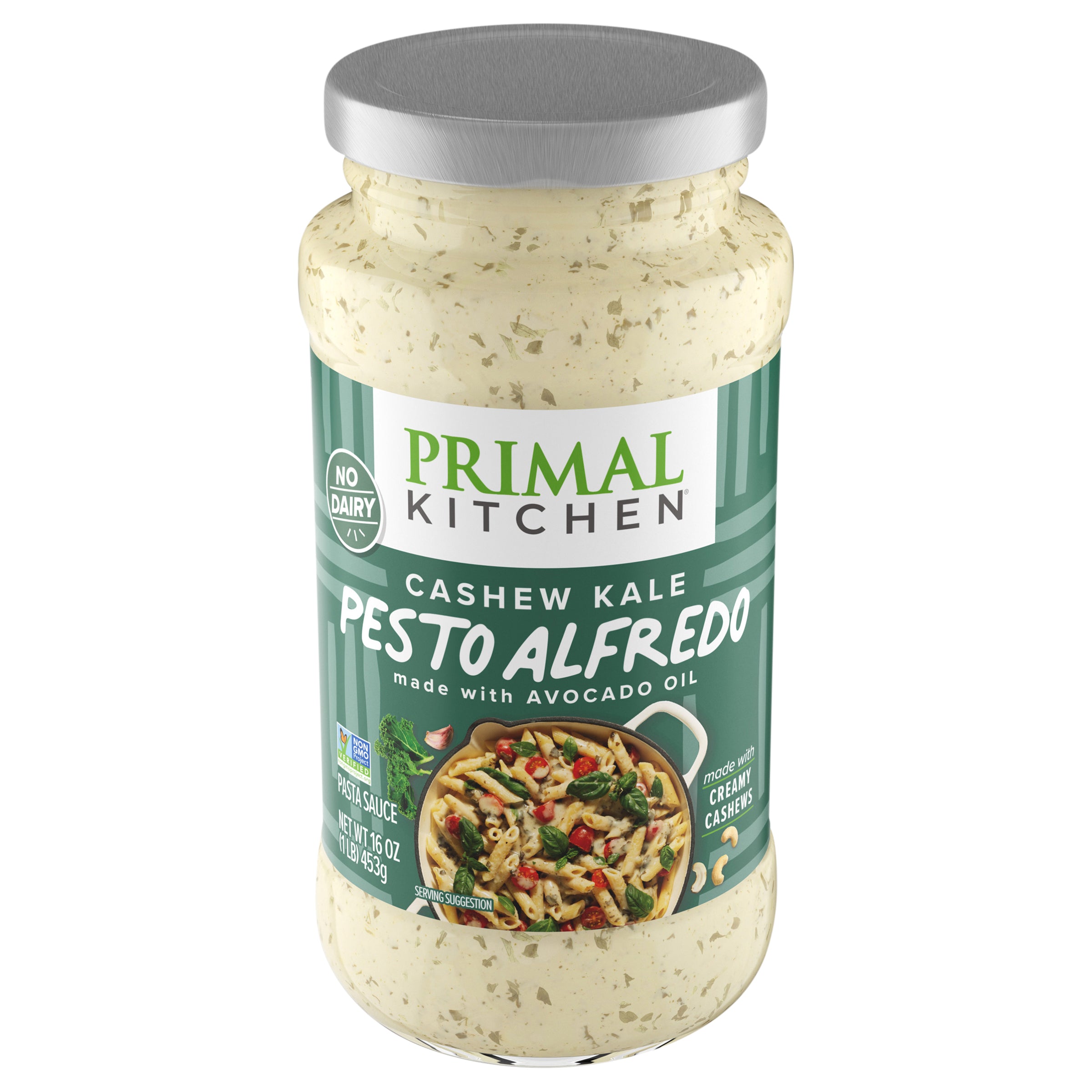 Primal Kitchen Creamy Cashew Kale Pesto Alfredo, 16 oz - Case of 6