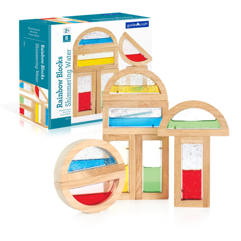 GUIDECRAFT - Shimmering Water Rainbow Blocks, 8 Pieces