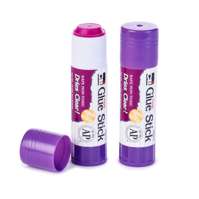 CHARLES LEONARD - Purple Glue Sticks, .74 oz, 12 Per Pack, 3 Packs