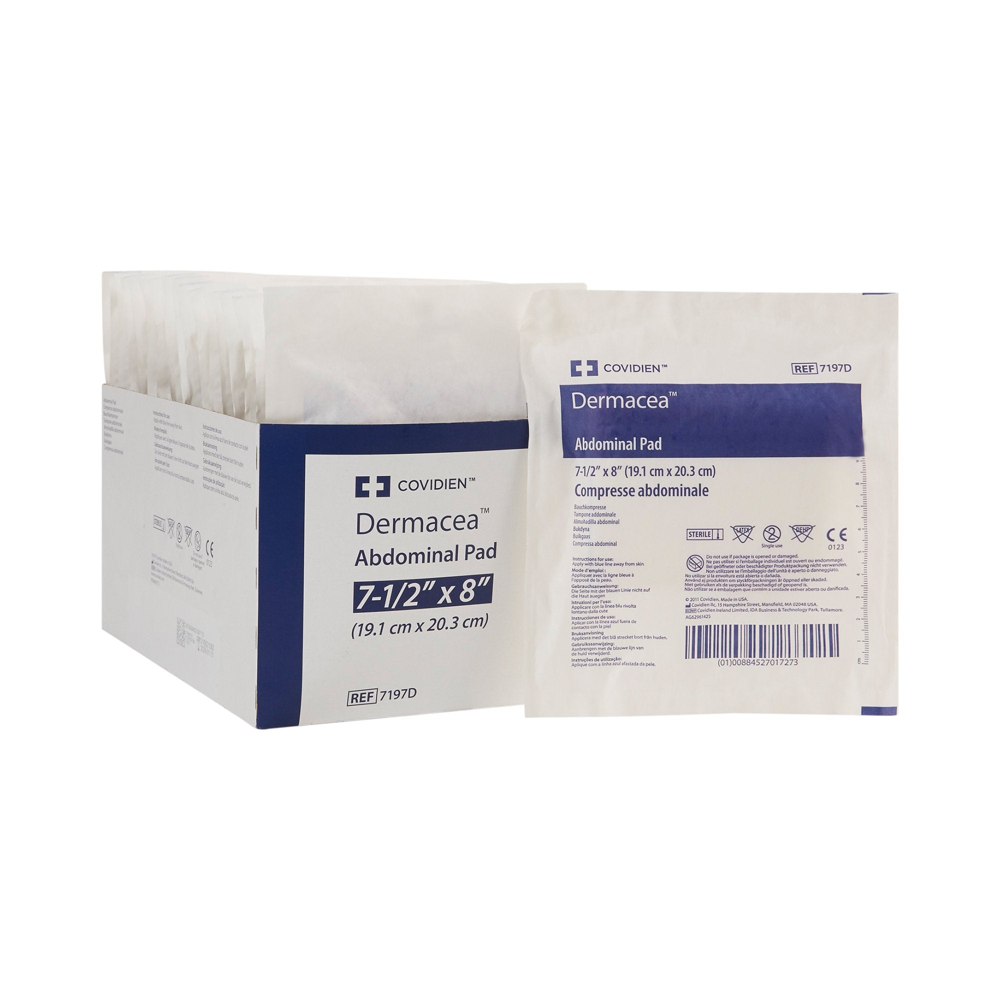 Cardinal - Abdominal Pad Dermacea™ 7-1/2 X 8 Inch Sterile 1 per Pack [1/EA]