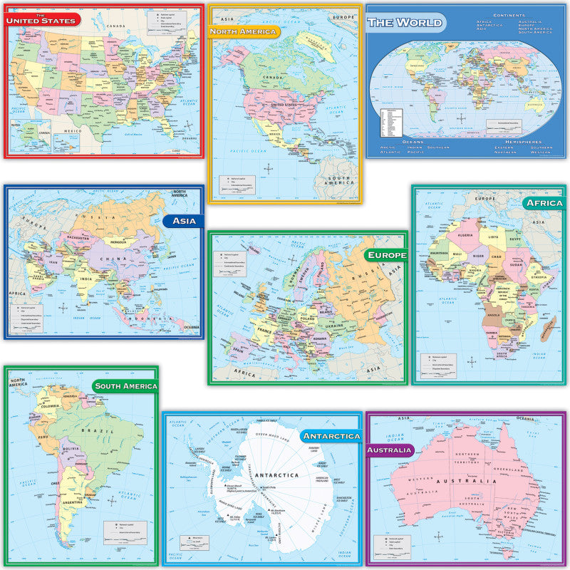 TEACHER CREATED RESOURCES - Map Charts Set, Set of 9