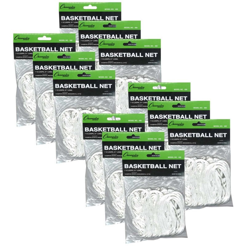 CHAMPION SPORTS - Economy Basketball Net, 4mm, Pack of 12