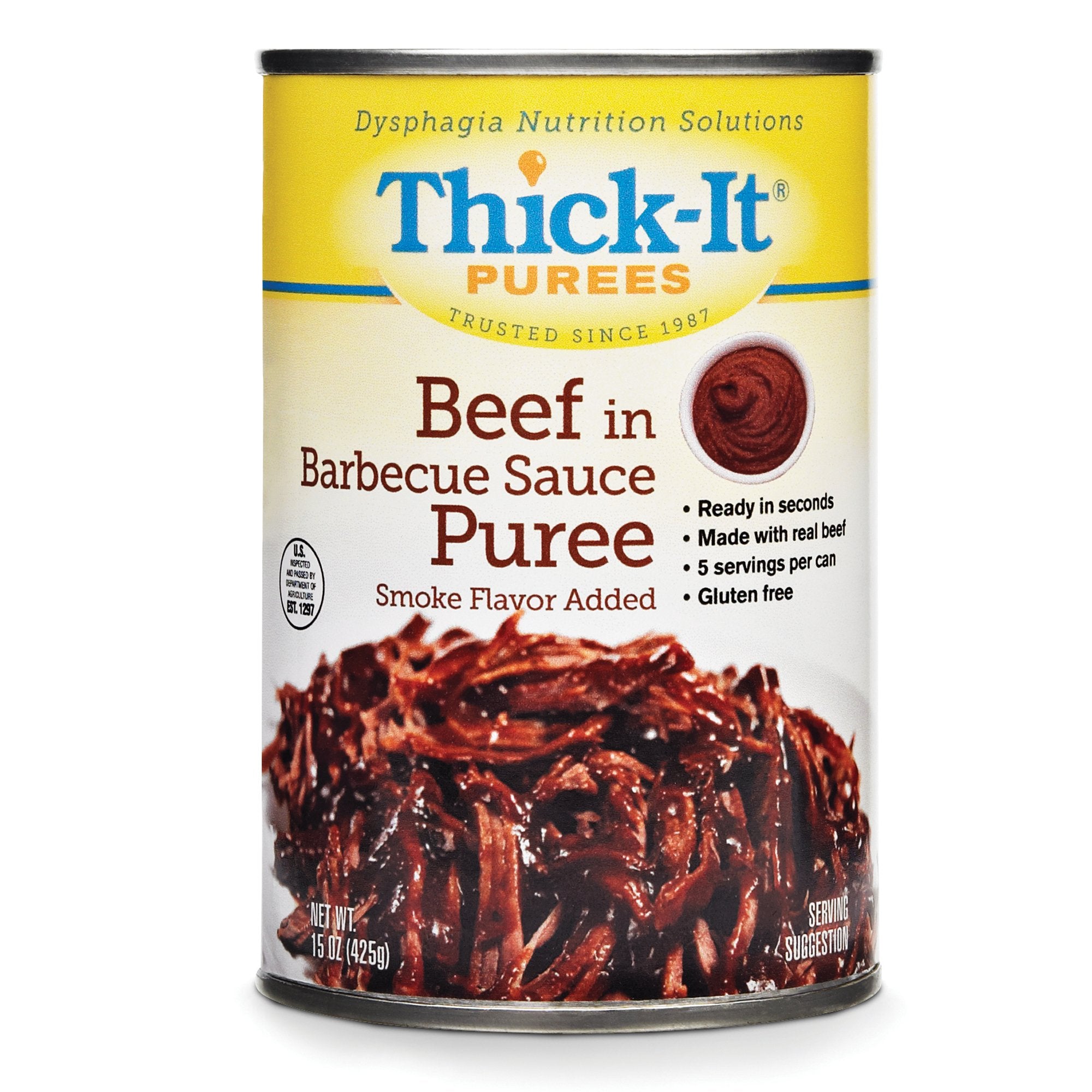 Kent Precision Foods - Thickened Food Thick-It® 15 oz. Can Beef in BBQ Sauce Flavor Puree IDDSI Level 4 Extremely Thick/Pureed [1/EA]