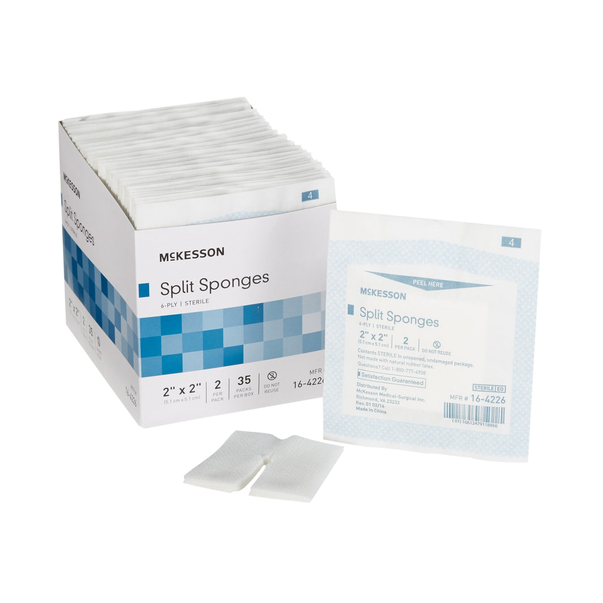 McKesson Brand - I.V. Sponge McKesson 2 X 2 Inch 6-Ply Sterile 2 per Pack [35/BX]