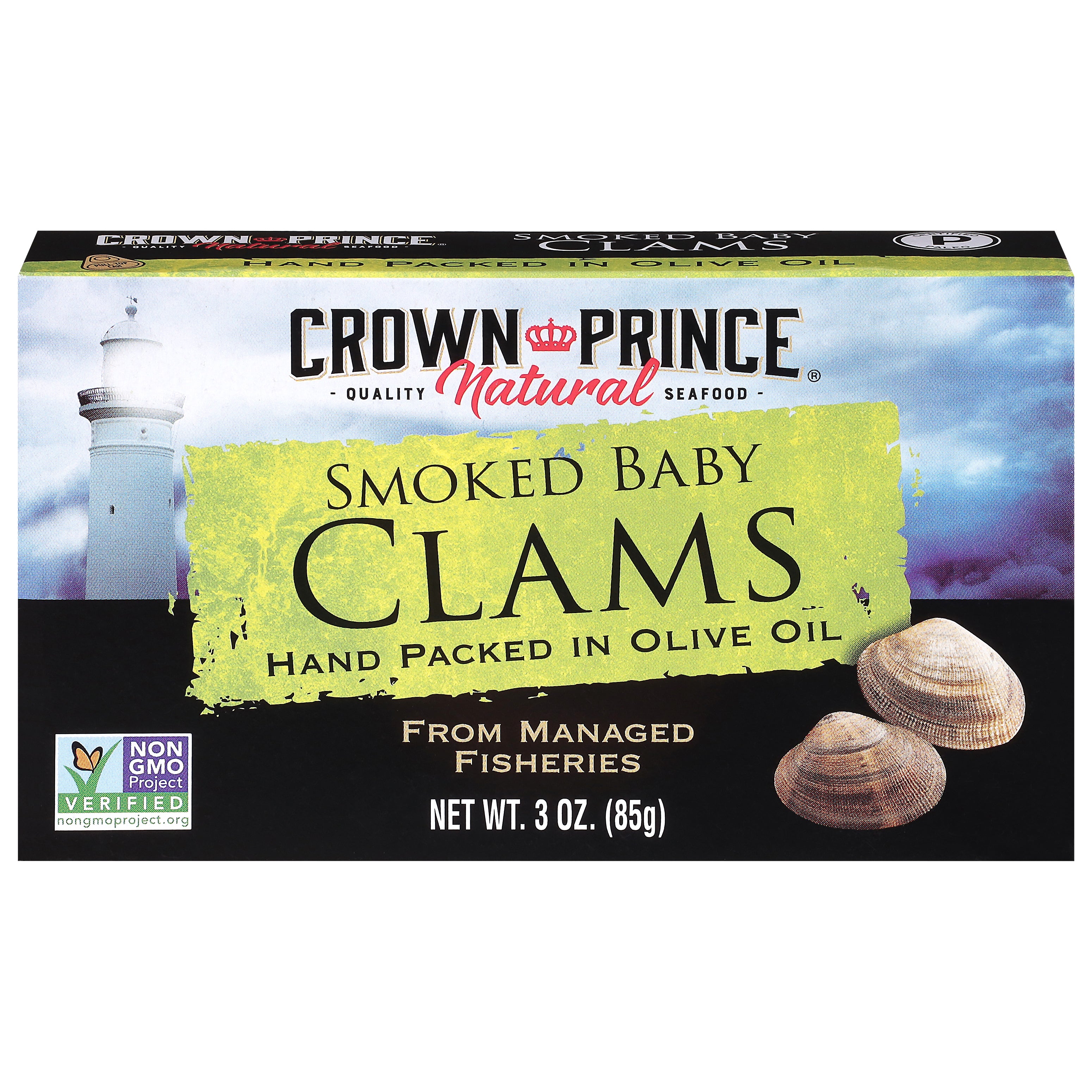 Crown Prince Natural Smoked Baby Clams 3 oz - Case of 12