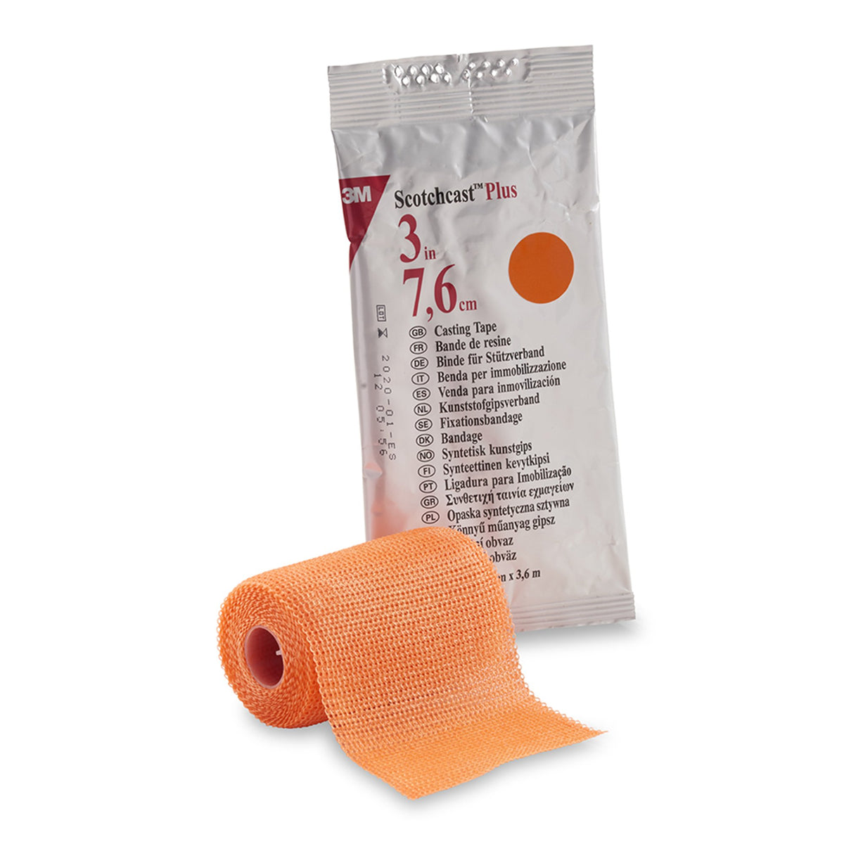 Solventum Corporation - Cast Tape 3M™ Scotchcast™ Plus 3 Inch X 12 Foot Fiberglass / Resin Bright Orange [10/BX]