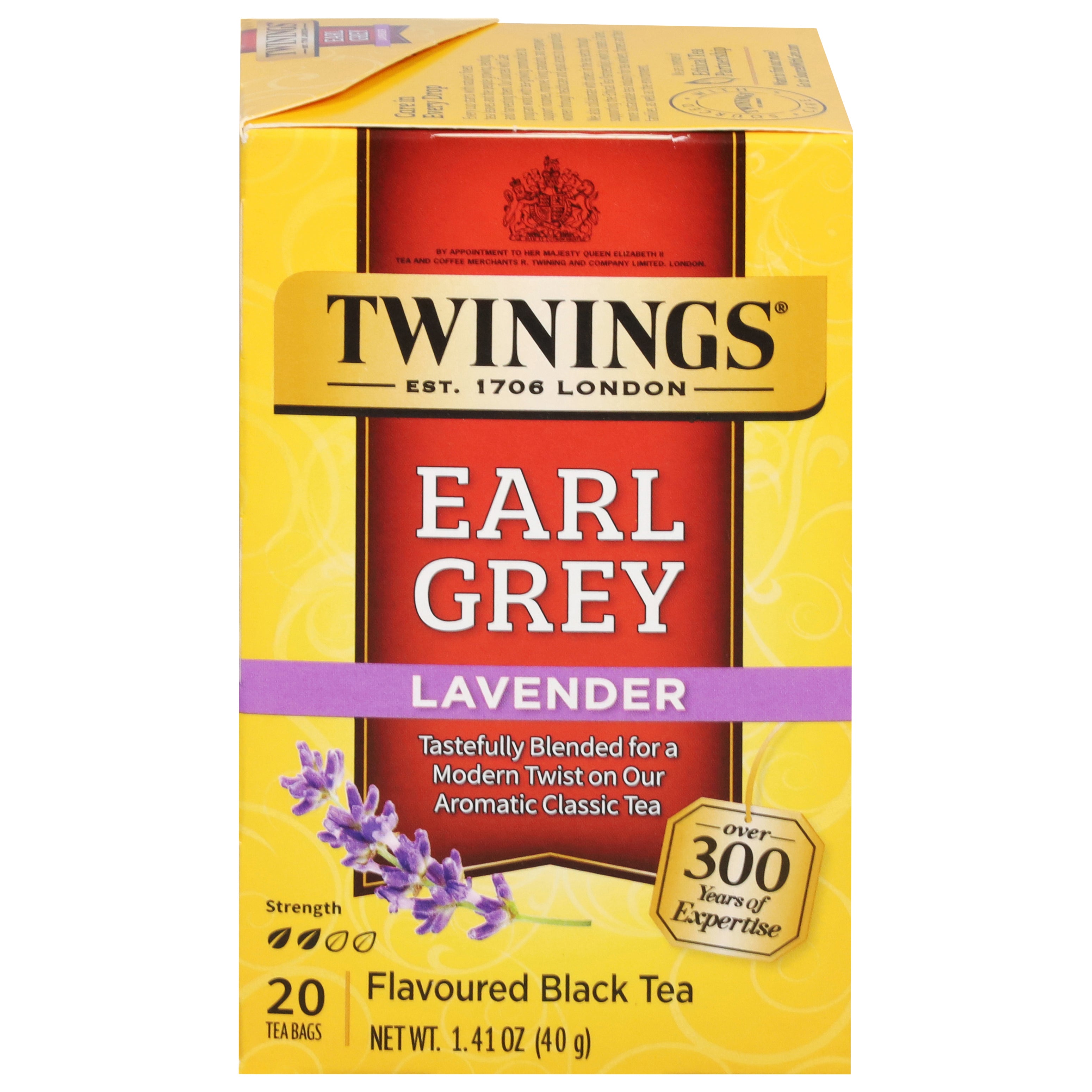 Twinings Early Grey Lavender Black Tea 20 Tea Bags - Case of 6