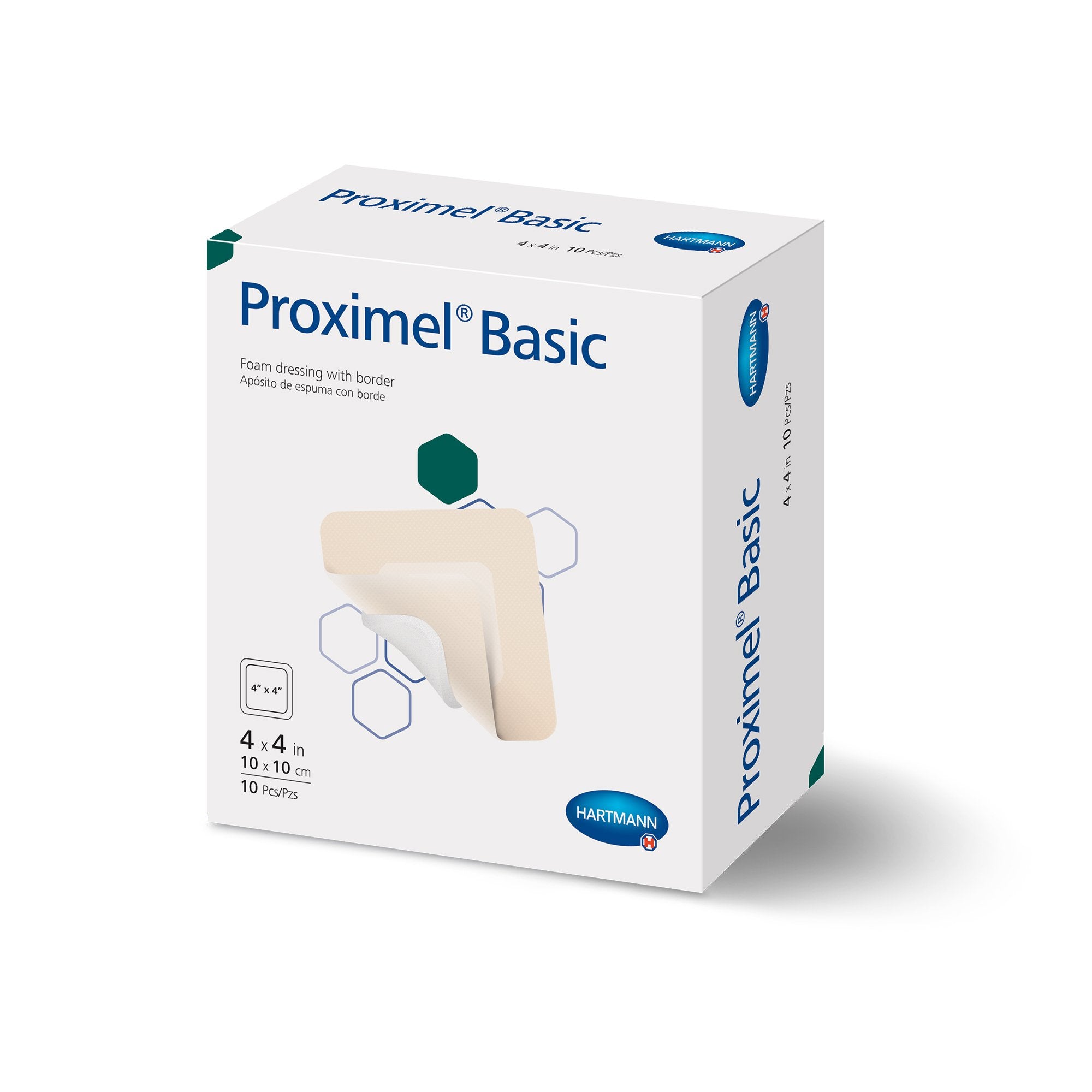 Hartmann - Foam Dressing Proximel® Basic 4 X 4 Inch With Border Waterproof Film Backing Acrylic Adhesive Square Sterile [1/EA]
