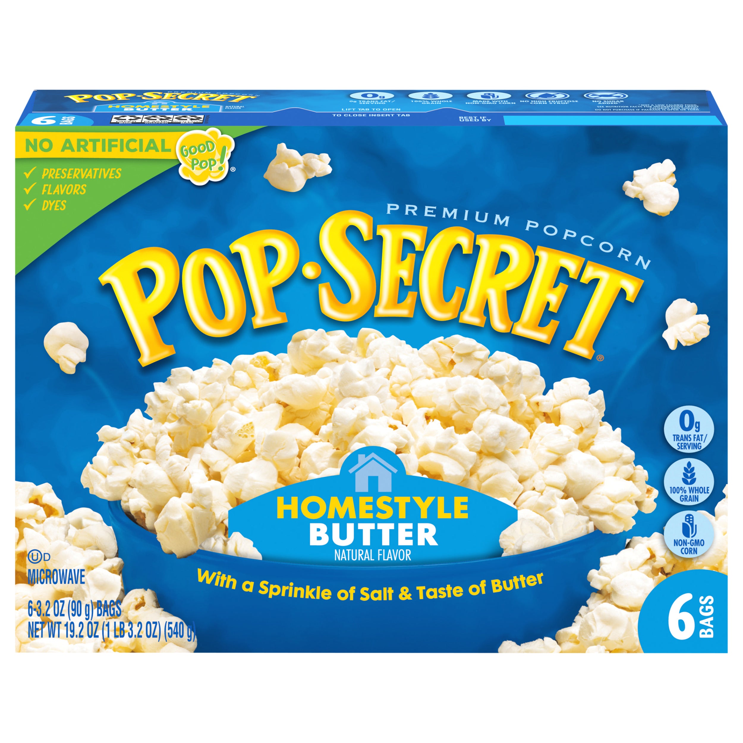 Pop-Secret Premium Homestyle Butter Popcorn 6 - 3.2 oz Bags - Case of 6