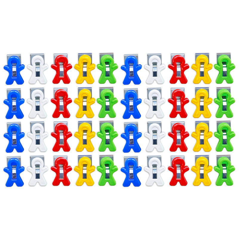 THE PENCIL GRIP - Magnet Man Magnetic Clip, Assorted Colors, 40-Piece Bucket