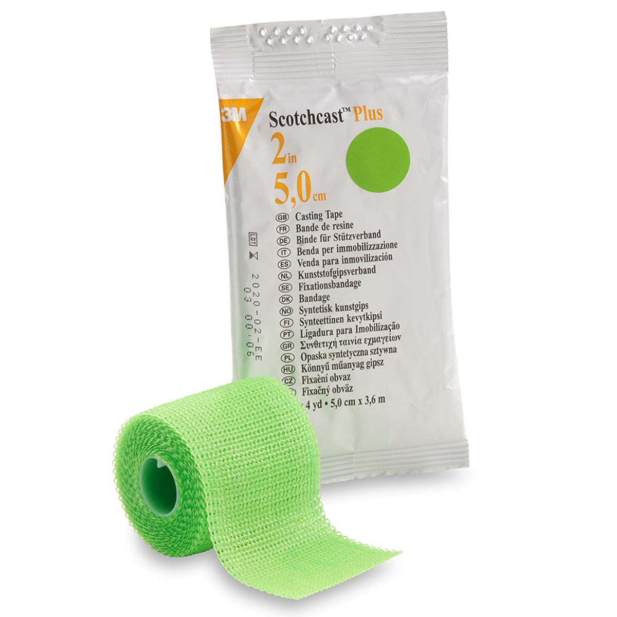 Solventum Corporation - Cast Tape 3M™ Scotchcast™ Plus 2 Inch X 12 Foot Fiberglass / Resin Bright Green [10/BX]