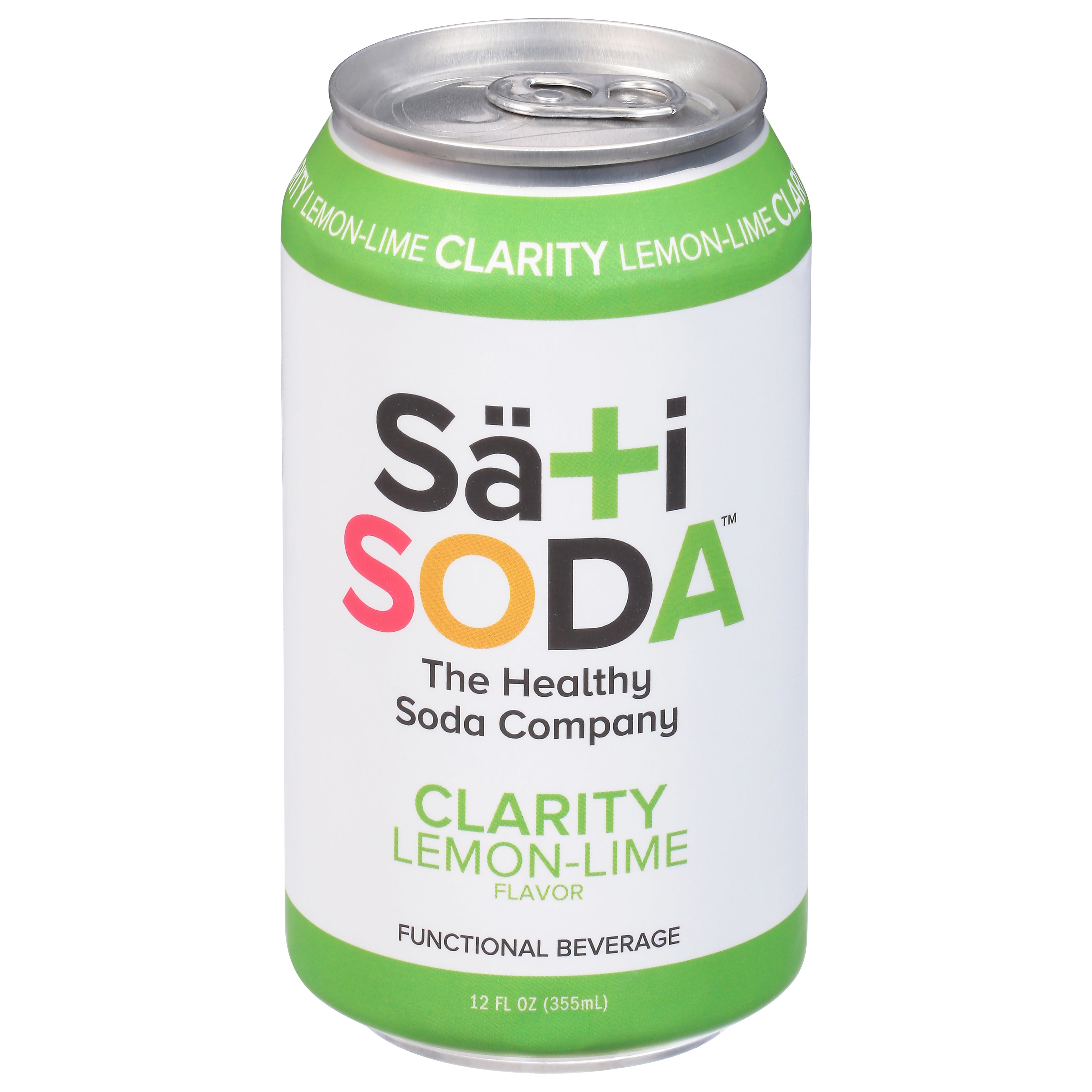Sati Soda Clarity Lemon Lime Flavor Functional Beverage 12 fl oz - Case of 12