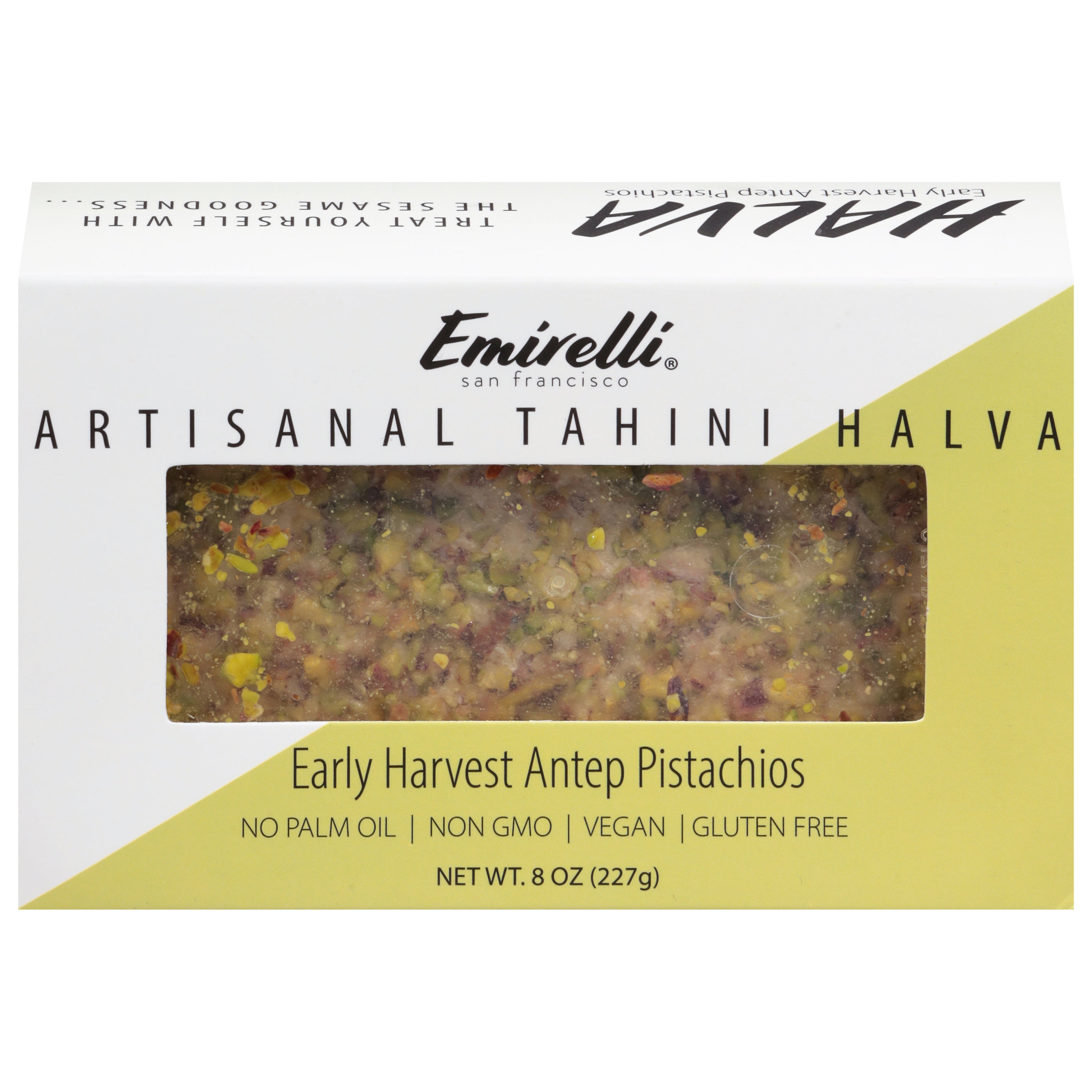 Emirelli Early Harvest Antep Pistachios Tahini Halva 8 oz - Case of 6