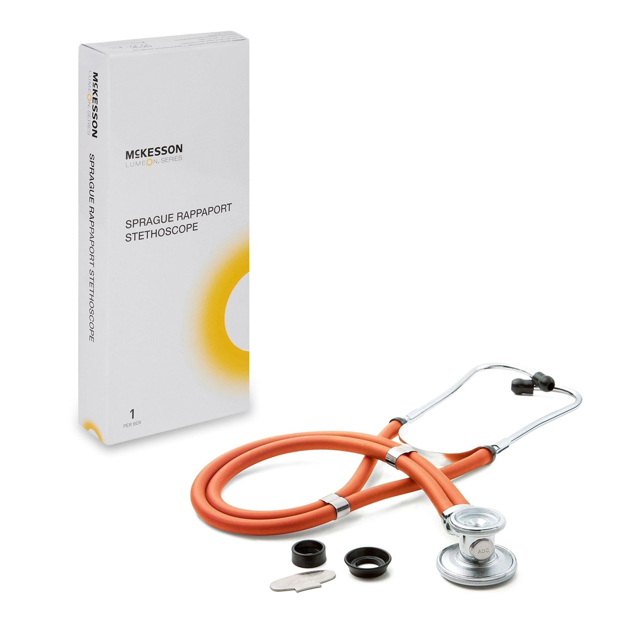 McKesson Brand - Sprague Stethoscope McKesson Orange 2-Tube 22 Inch Tube Double Sided Chestpiece [20/CS]