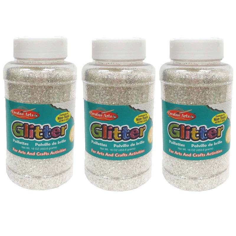 CHARLES LEONARD - Creative Arts™ Glitter, 1 lb. Bottle, Iridescent, Pack of 3