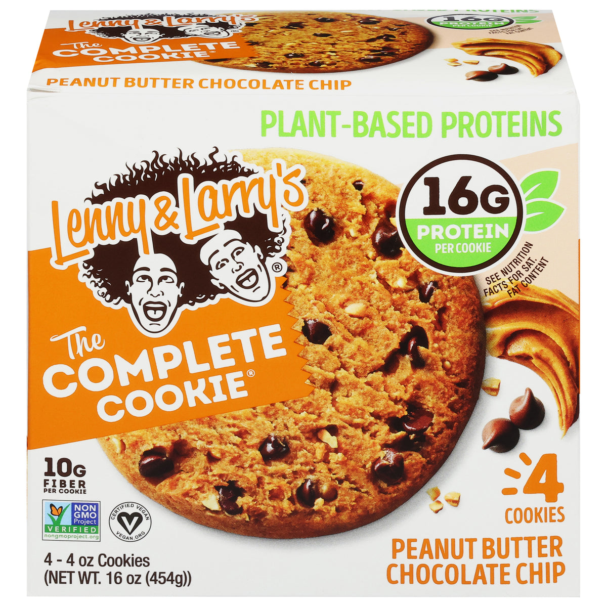 Lenny & Larry's The Complete Cookie Peanut Butter Chocolate Chip Cookies 4 - 4 oz Cookies - Case of 1