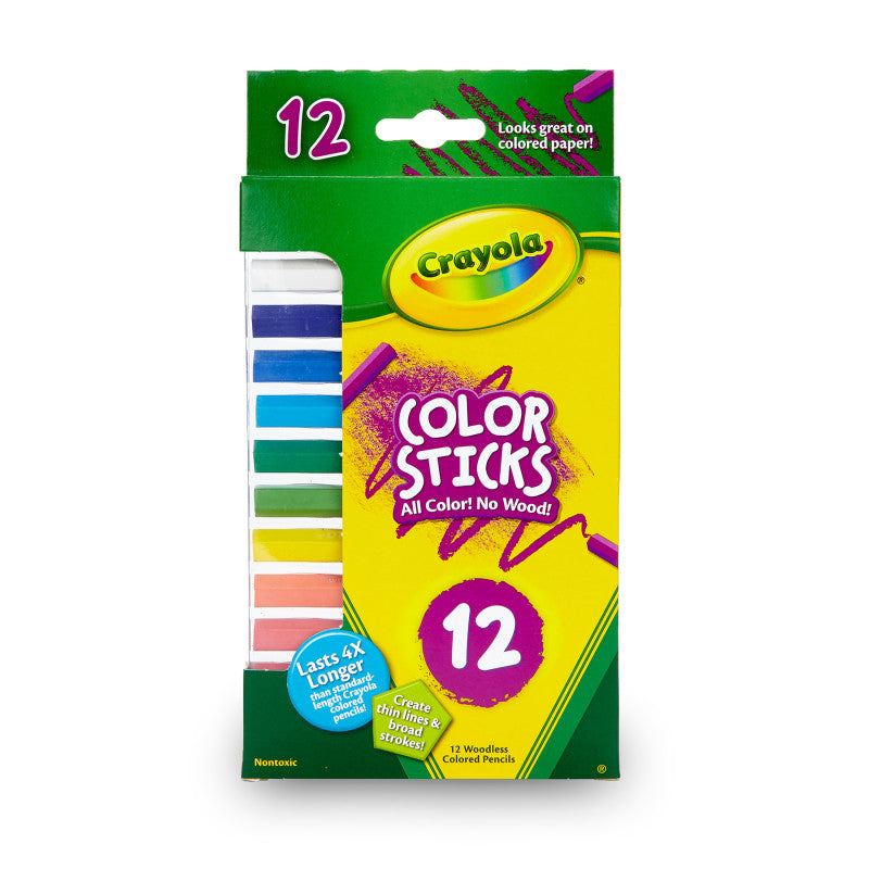 Color Sticks, Woodless Colored Pencils, 12 Count