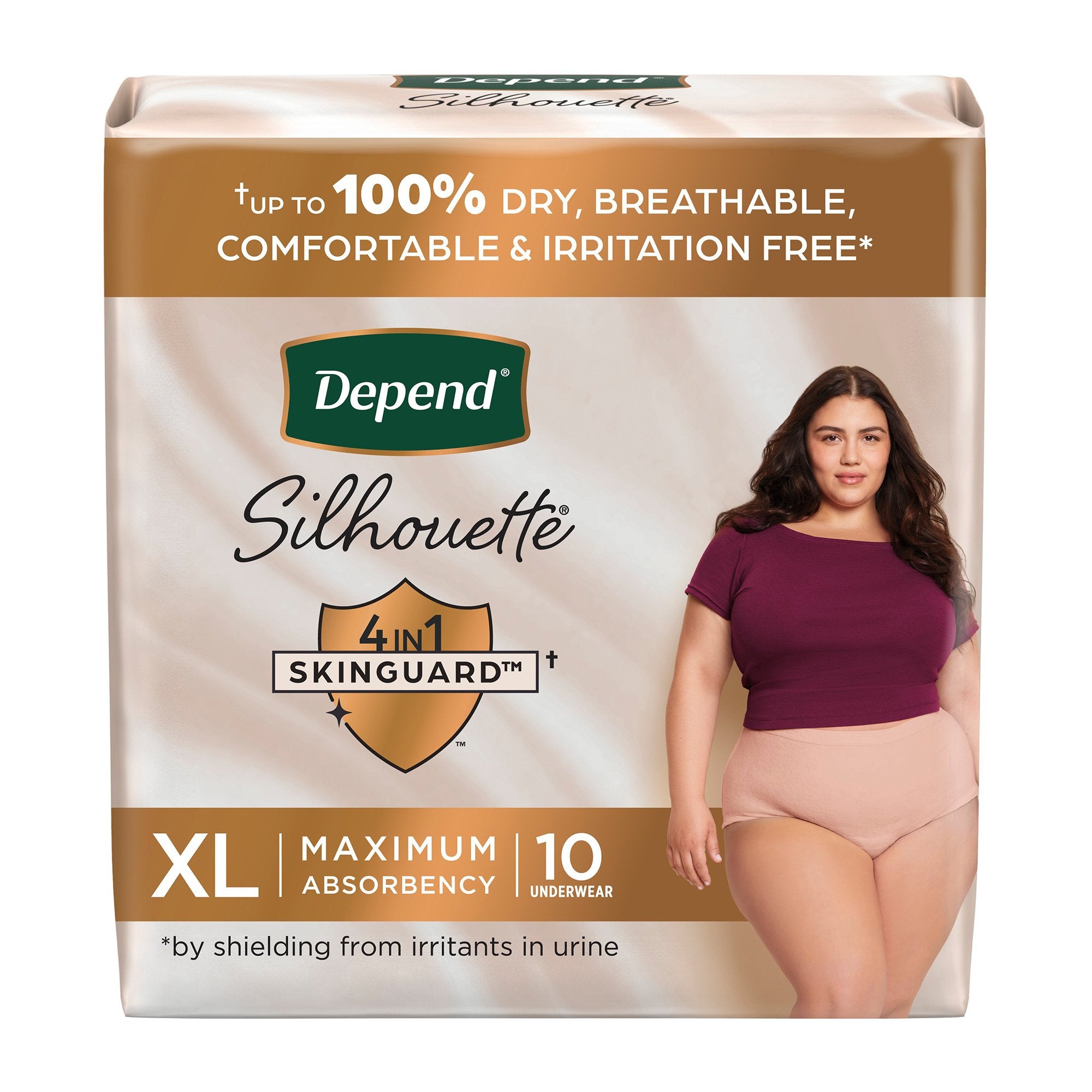 Kimberly Clark - Female Adult Absorbent Underwear Depend® Silhouette® Waistband Style X-Large Disposable Heavy Absorbency [10/PK]