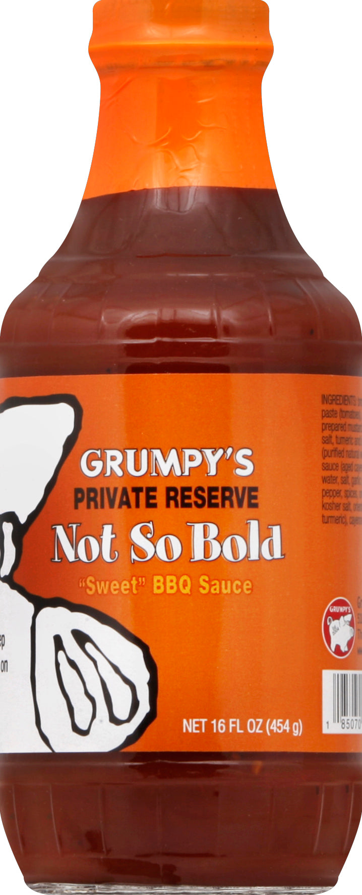 Grumpy's BBQ Sauce Not So Bold Sweet  - Case of 12 - 16 oz