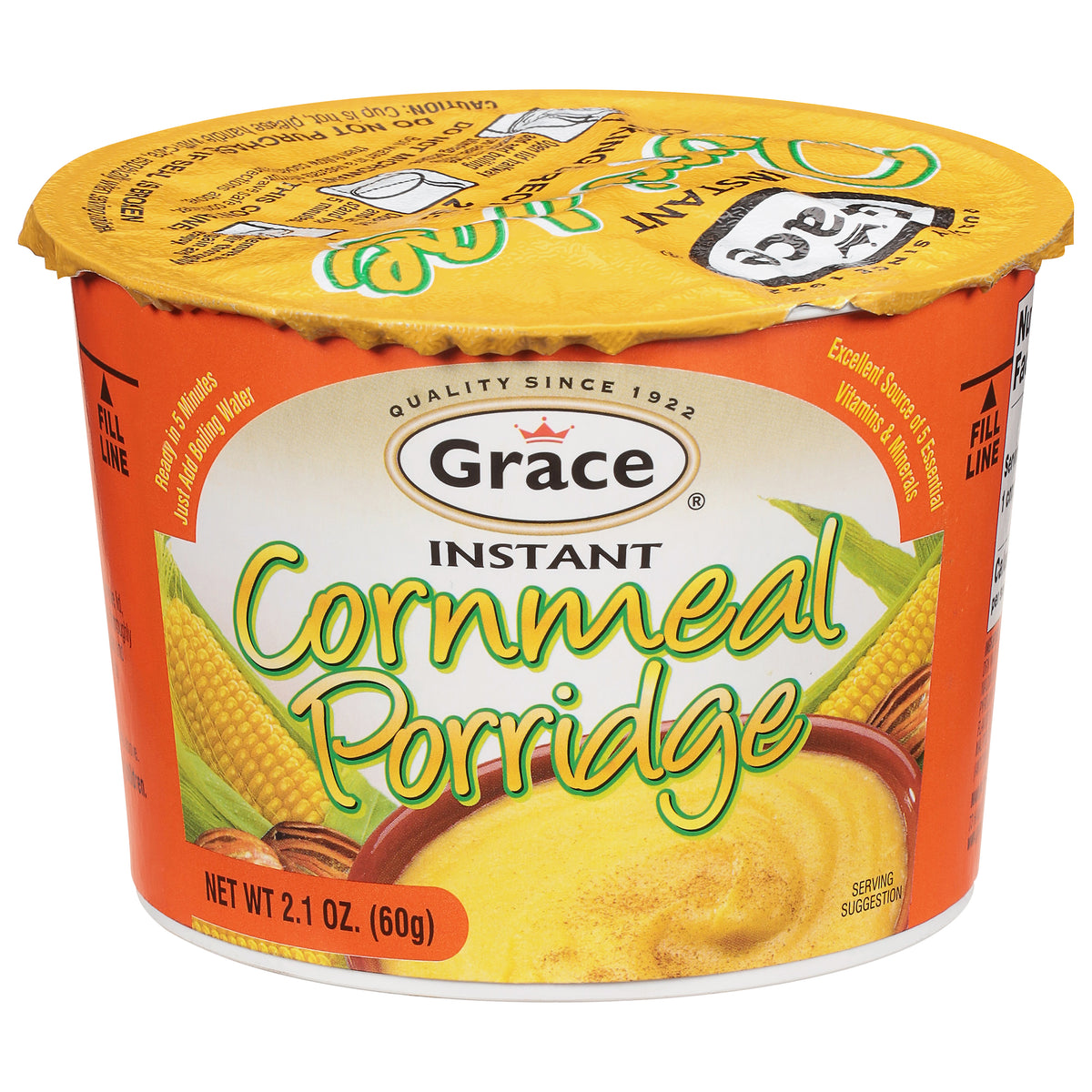 Grace Instant Cornmeal Porridge 2.1 oz - Case of 12