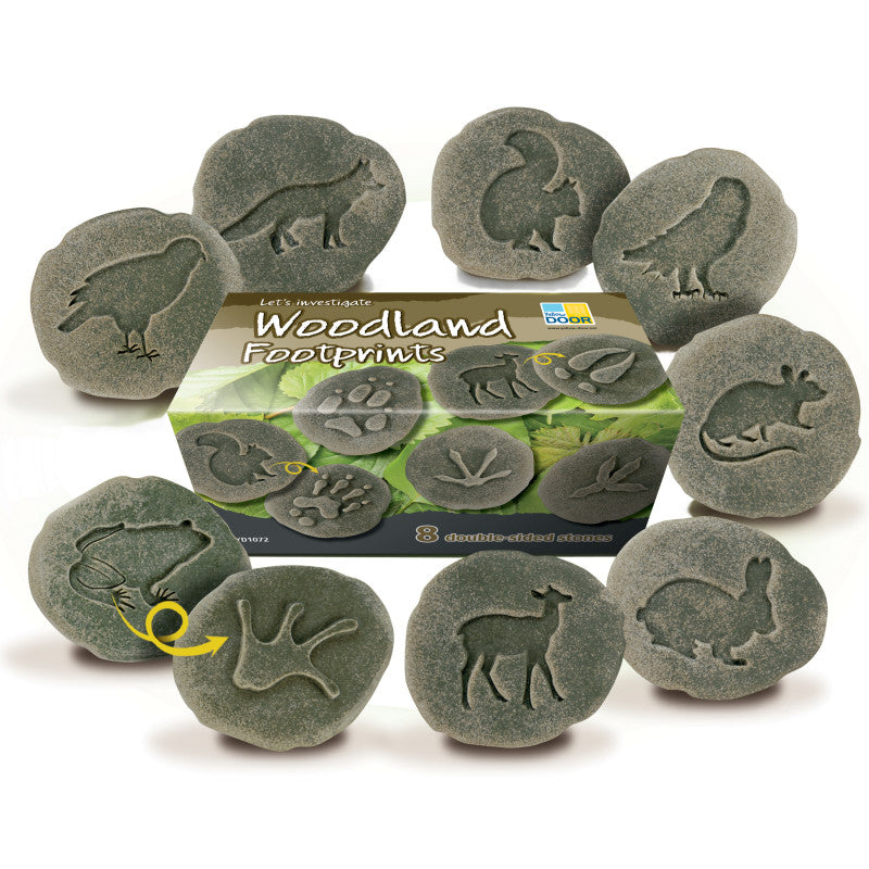 YELLOW DOOR - Let's Investigate Woodland Footprint Stones, Set of 8
