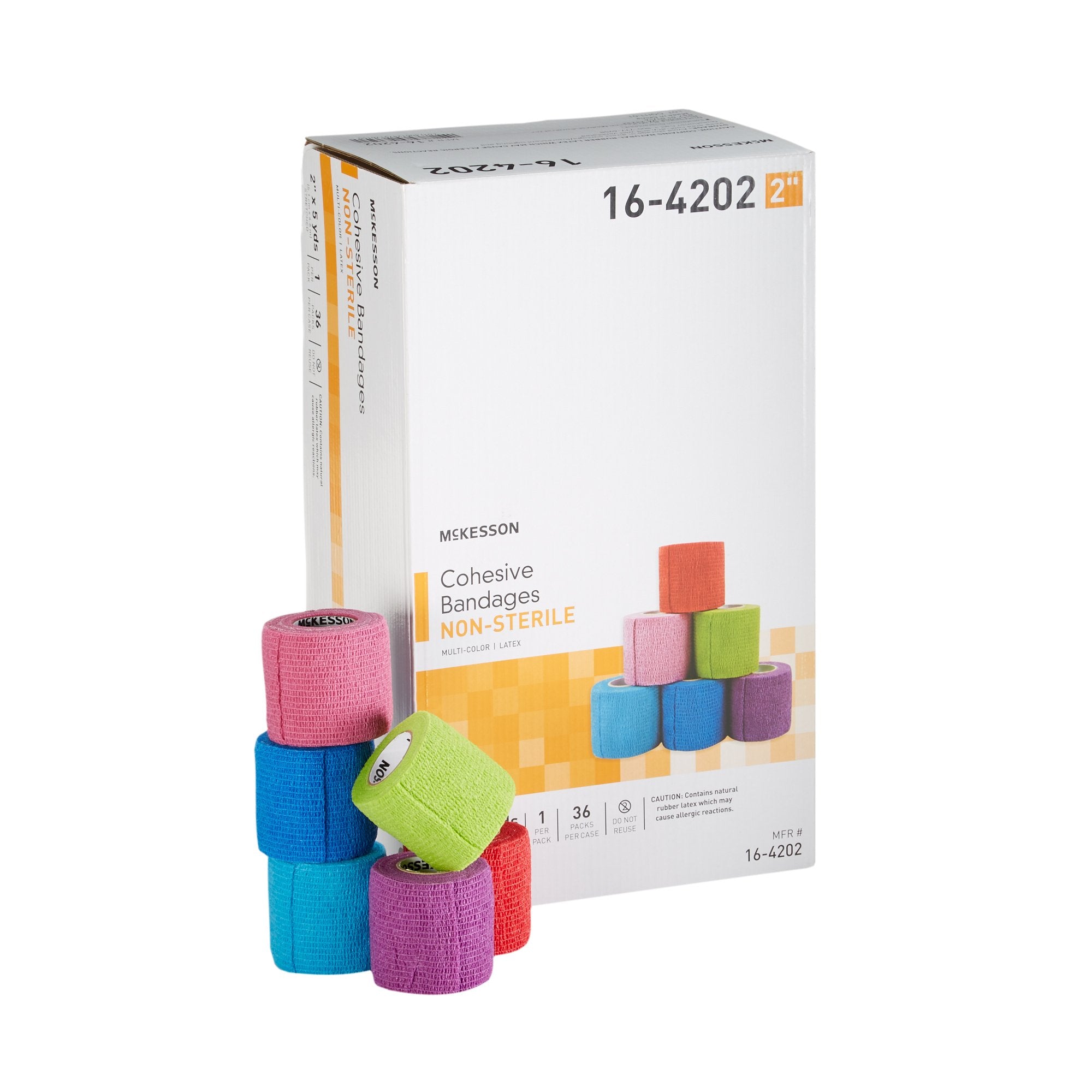 McKesson Brand - Cohesive Bandage McKesson 2 Inch X 5 Yard Self-adherent Closure Purple / Pink / Green / Light Blue / Royal Blue / Red NonSterile Standard Compression [1/PK]