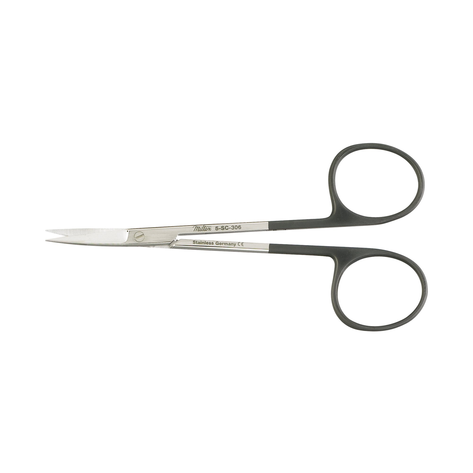Integra Lifesciences - Iris Scissors Miltex® SuperCut 4-1/2 Inch Length OR Grade German Stainless Steel NonSterile Finger Ring Handle Curved Sharp Tip / Sharp Tip [1/EA]