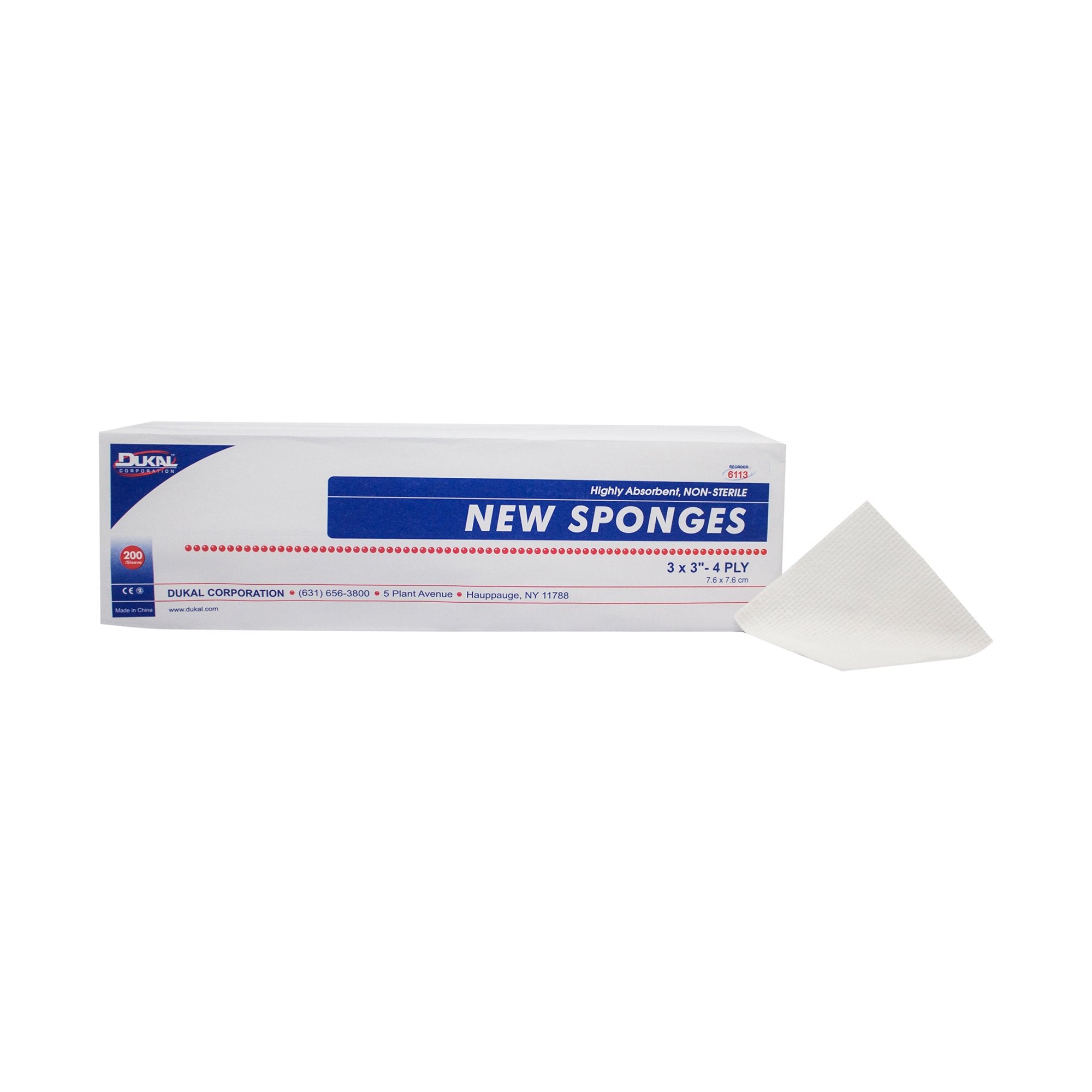 Dukal - Nonwoven Sponge Dukal™ 3 X 3 Inch 4-Ply NonSterile 200 per Pack [1/BG]