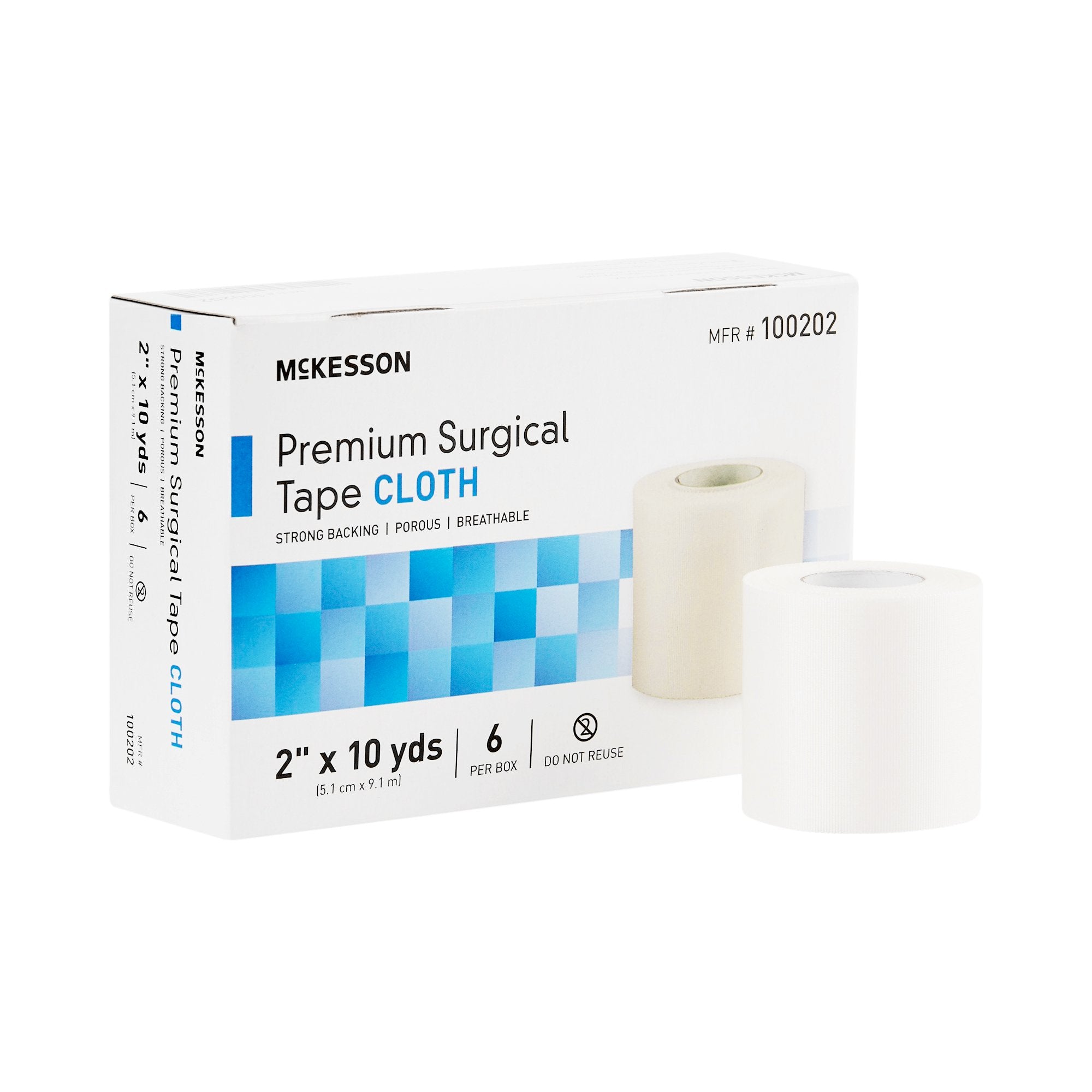 McKesson Brand - Medical Tape McKesson White 2 Inch X 10 Yard Silk-Like Cloth NonSterile [6/BX] (944367_BX)