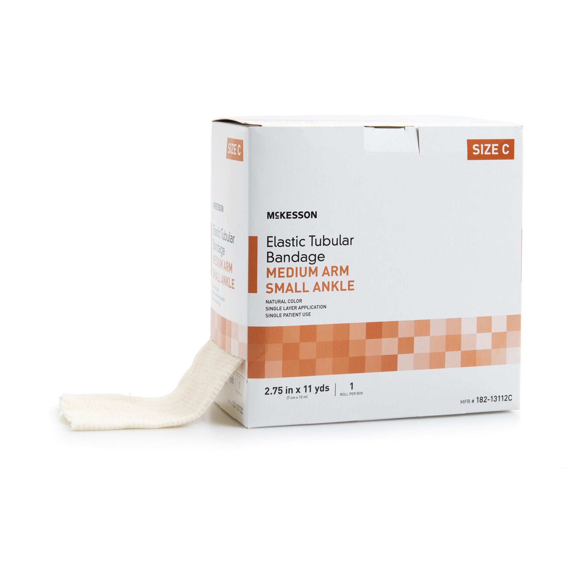 McKesson Brand - Elastic Tubular Support Bandage McKesson Spandagrip™ 2-3/4 Inch X 11 Yard Medium Arm / Small Ankle Pull On Natural NonSterile Size C Standard Compression [1/BX]