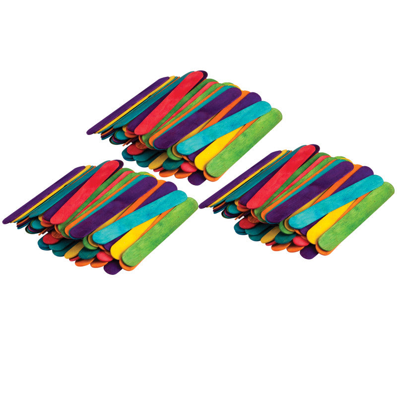 TEACHER CREATED RESOURCES - STEM Basics: Multicolor Jumbo Craft Sticks, 200 Per Pack, 3 Packs