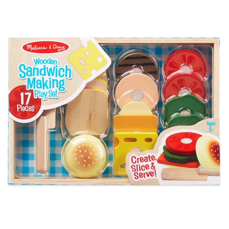 MELISSA & DOUG - Sandwich-Making Wooden Play Food Set
