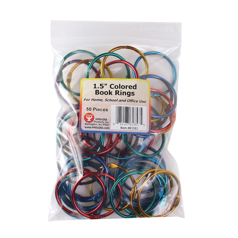 HYGLOSS - Metallic Book Ring, 1.5" Diameter, Pack of 50