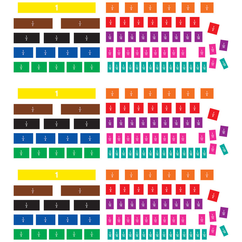 TEACHER CREATED RESOURCES - Fraction Tiles Magnetic Accents, 66 Pieces Per Pack, 3 Packs