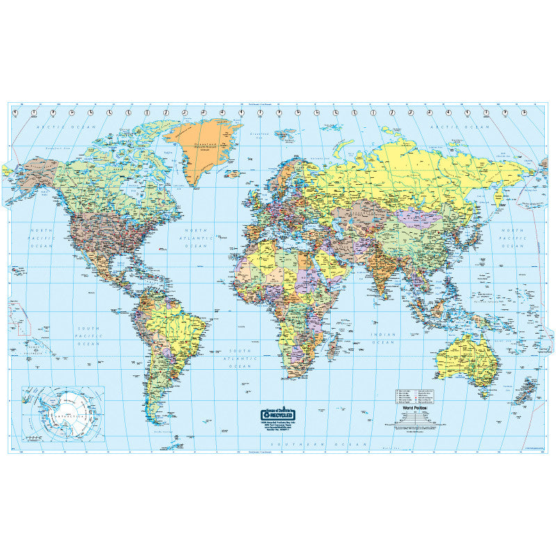 HOUSE OF DOOLITTLE - Laminated World Map, 38" x 25"