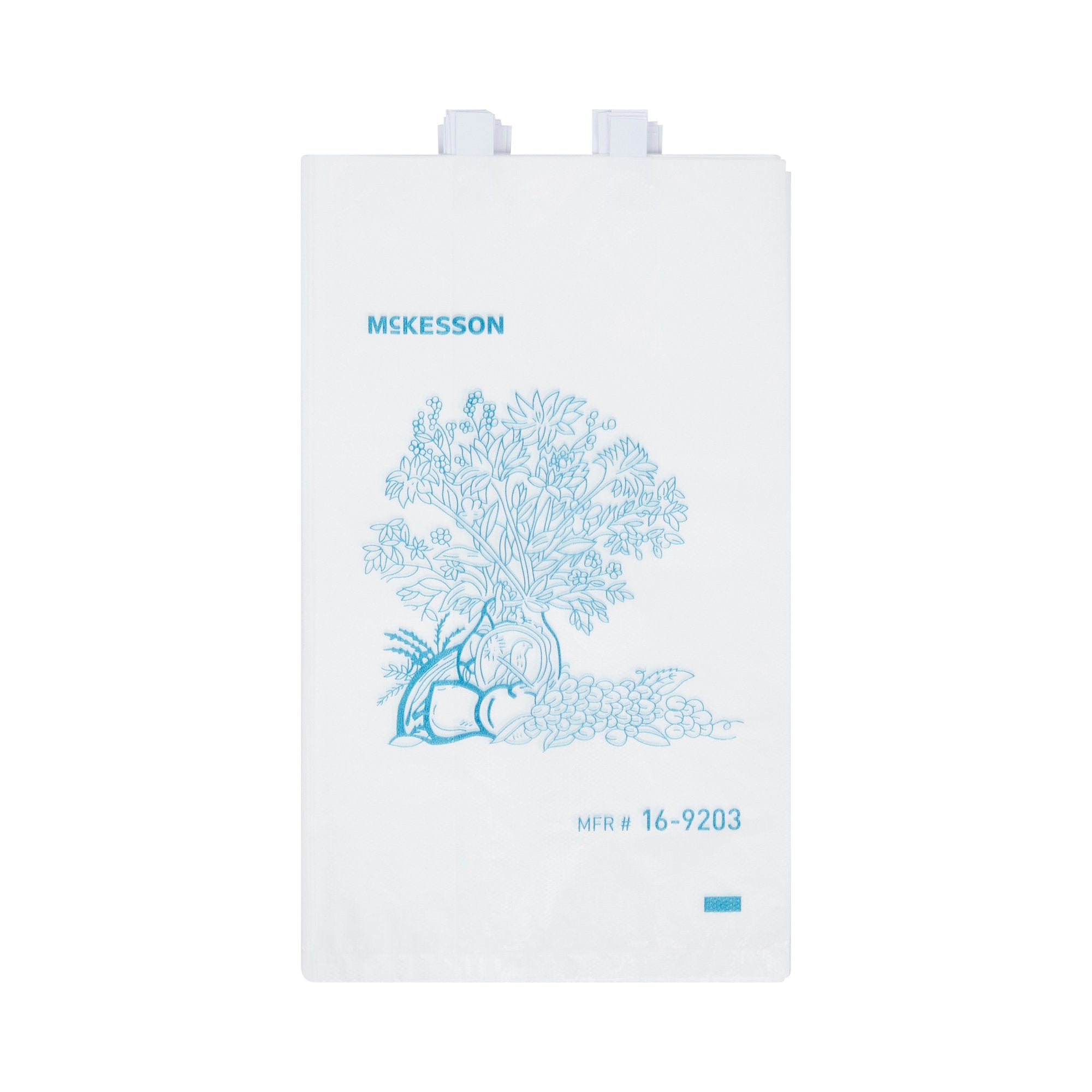 McKesson Brand - Bedside Bag McKesson 7 X 11.5 Inch White / Blue Floral Print Polyethylene [100/BG]