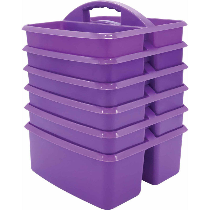 TEACHER CREATED RESOURCES - Purple Plastic Storage Caddy, Pack of 6
