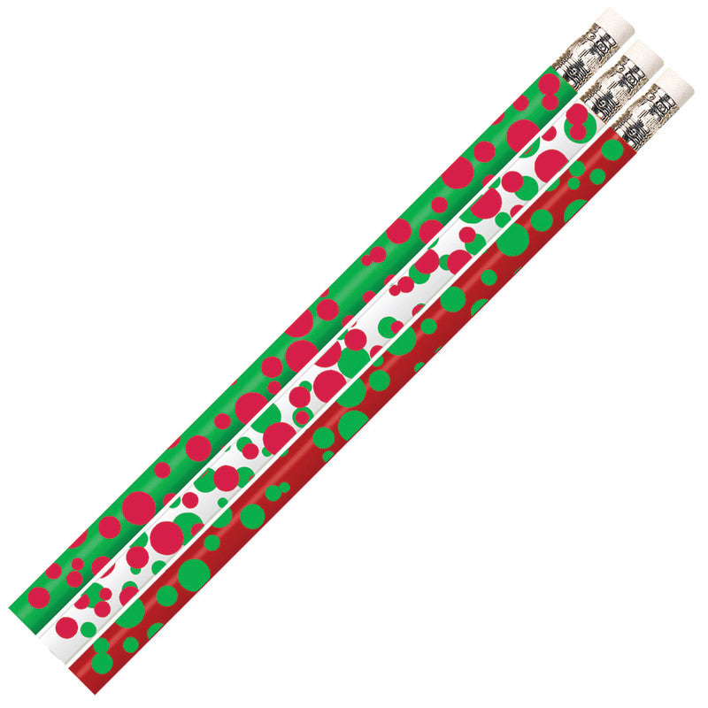 MUSGRAVE PENCIL COMPANY - Dots of Christmas Fun Pencil, 12 Per Pack, 12 Packs
